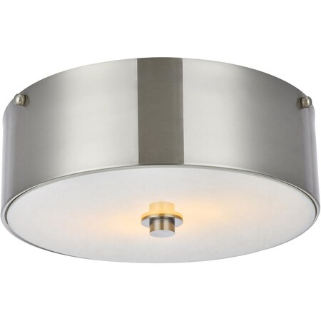 Lighting Business 12 in. Hazen 2 Light Burnished Nickel Flush Mount LI2957909